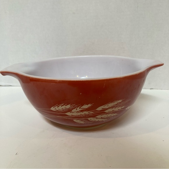 PYREX Cinderella Nesting Mixing Bowl Rust Golden Harvest Wheat #442 Vintage - Picture 4 of 10